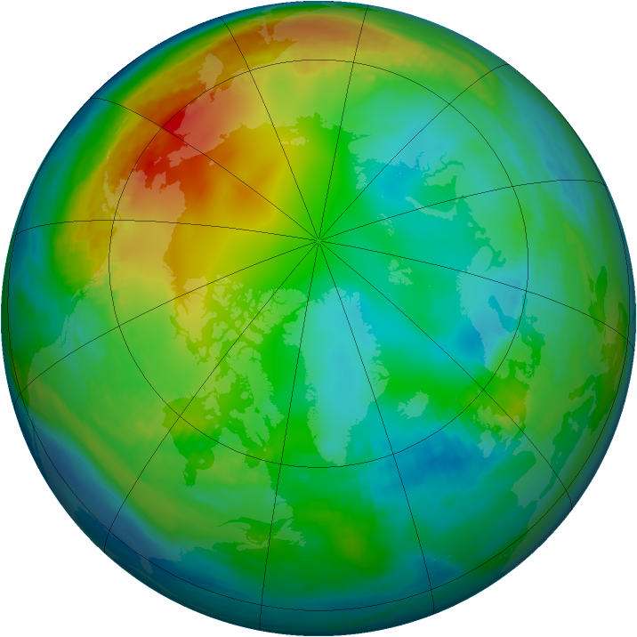 Arctic ozone map for 28 November 1981